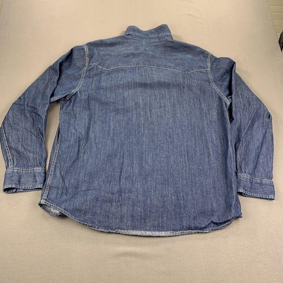 Levi's Western Denim Shirt Mens 2XL Dark Wash Snap Front Long Sleeve Red Tab - Picture 9 of 15
